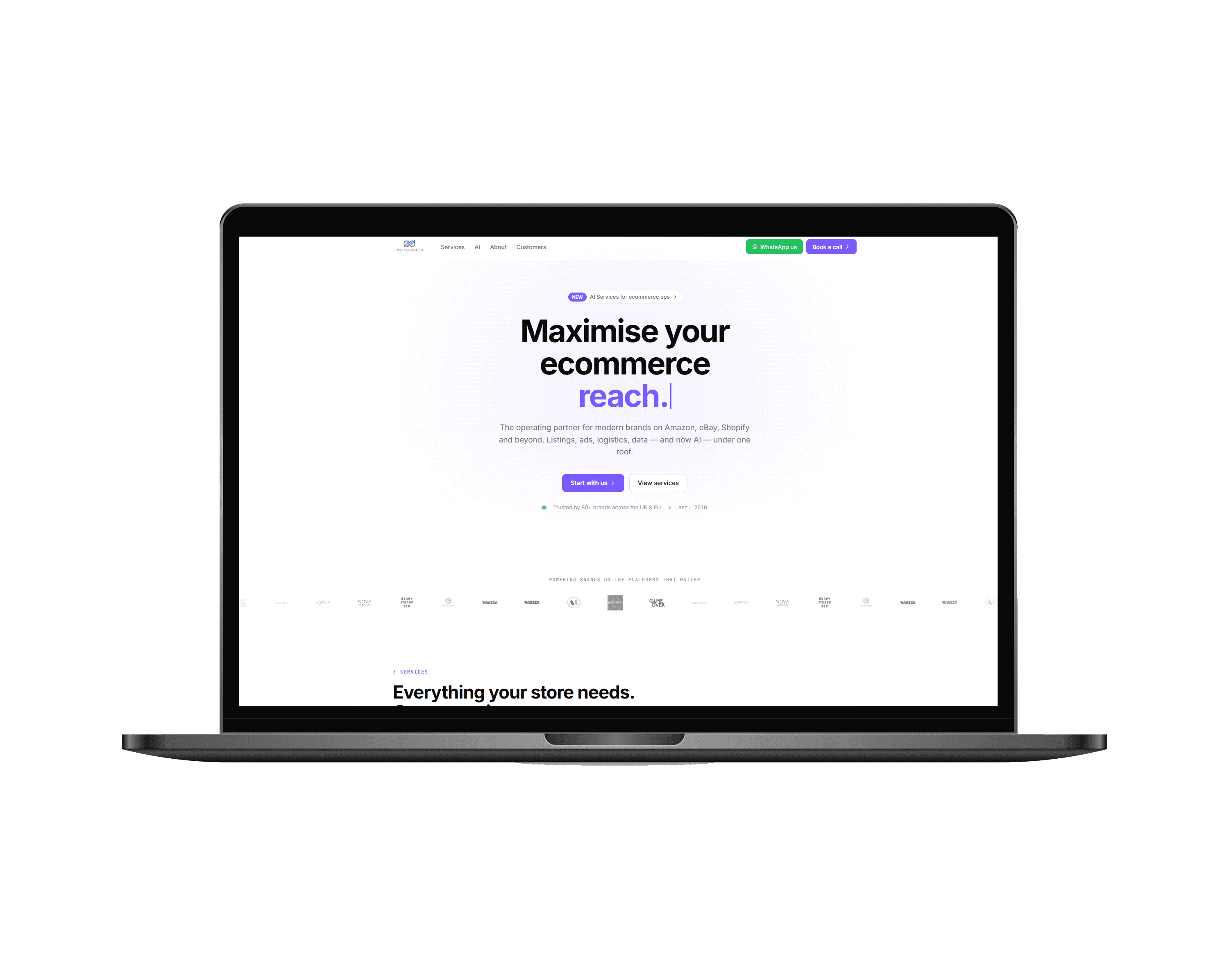 True Ecommerce — Multi-channel e-commerce ops platform — Amazon, eBay, Shopify and AI tools for 80+ UK & EU brands.